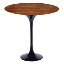 Mesa Saarinen Lateral Oval Pau Ferro 57x38cm - Base Preta Mesa Saarinen Lateral Oval Pau Ferro 57x38cm - Base Preta
