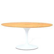 Mesa saarinen oval 1,20 base branca tampo frejo