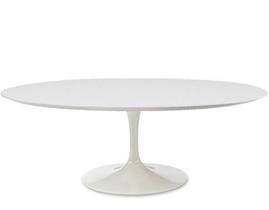 Mesa Saarinen Oval 235x122 cm Madeira Base Branca