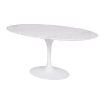 Mesa Saarinen Oval Carrara 160x90cm - Base Branca Mesa Saarinen Oval Carrara 160x90cm - Base Branca