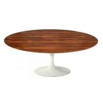 Mesa Saarinen Oval Centro Pau Ferro 120x80cm - Base Branca Mesa Saarinen Oval Centro Pau Ferro 120x80cm - Base Branca