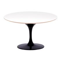 Mesa Saarinen Oval Fórmica Branca 160x90cm - Base Preta