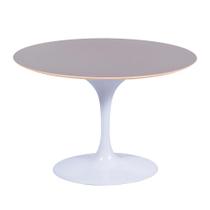 Mesa Saarinen Oval Fórmica Preta 198x122cm - Base Branca