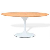 Mesa Saarinen Oval Freijó 135x90cm - Base Branca