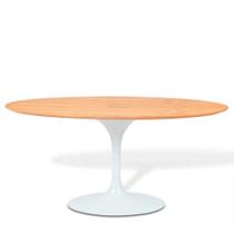 Mesa Saarinen Oval Freijó 198x122cm - Base Branca Mesa Saarinen Oval Freijó 198x122cm - Base Branca