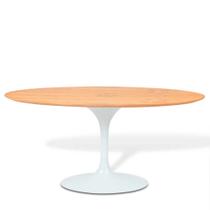 Mesa Saarinen Oval Freijó 198x122cm - Base Branca