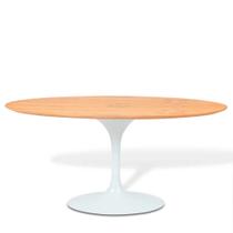Mesa Saarinen Oval Freijó 235x122cm - Base Branca Mesa Saarinen Oval Freijó 235x122cm - Base Branca
