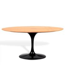 Mesa Saarinen Oval Freijó 244x137cm - Base Preta