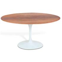 Mesa Saarinen Oval Imbuia 135x90cm - Base Branca