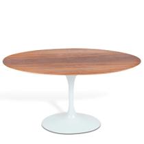 Mesa Saarinen Oval Imbuia 198x122cm - Base Branca