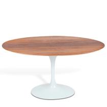 Mesa Saarinen Oval Imbuia 235x122cm - Base Branca Mesa Saarinen Oval Imbuia 235x122cm - Base Branca