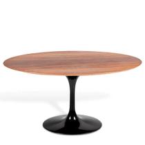 Mesa Saarinen Oval Imbuia 235x122cm - Base Preta Mesa Saarinen Oval Imbuia 235x122cm - Base Preta