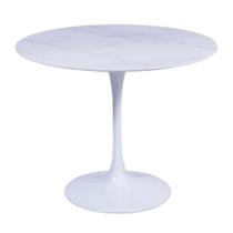 Mesa Saarinen Redonda Carrara 107cm - Base Branca Mesa Saarinen Redonda Carrara 107cm - Base Branca
