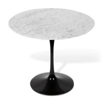 Mesa Saarinen Redonda Carrara 124cm - Base Preta