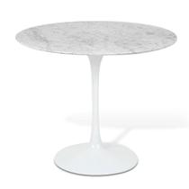 Mesa Saarinen Redonda Carrara 90cm - Base Branca Mesa Saarinen Redonda Carrara 90cm - Base Branca