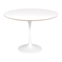 Mesa Saarinen Redonda Fórmica Branca 107cm - Base Branca