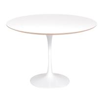 Mesa Saarinen Redonda Fórmica Branca 90cm - Base Branca - mgsaarinen