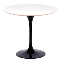 Mesa Saarinen Redonda Fórmica Branca 90cm - Base Preta Mesa Saarinen Redonda Fórmica Branca 90cm - Base Preta