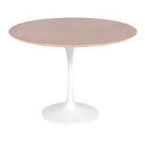 Mesa Saarinen Redonda Imbuia 90cm - Base Branca