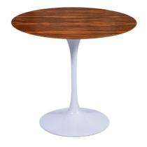 Mesa Saarinen Redonda Pau Ferro 100cm - Base Branca Mesa Saarinen Redonda Pau Ferro 100cm - Base Branca