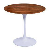 Mesa Saarinen Redonda Pau Ferro 107cm - Base Branca Mesa Saarinen Redonda Pau Ferro 107cm - Base Branca