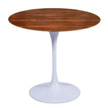 Mesa Saarinen Redonda Pau Ferro 124cm - Base Branca Mesa Saarinen Redonda Pau Ferro 124cm - Base Branca