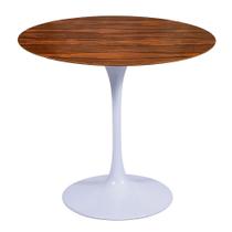 Mesa Saarinen Redonda Pau Ferro 137cm - Base Branca