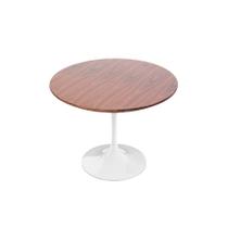 Mesa Saarinen Tulipa Branca - Tampo Redondo 124cm - Pau Ferro