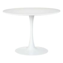 Mesa Saarinen Tulipa Redonda 100cm Tampo Madeira Branca 5 Lugares
