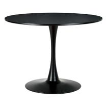 Mesa Saarinen Tulipa Redonda 100cm Tampo Madeira Preta 5 Lugares