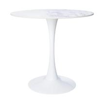 Mesa Saarinen Tulipa Redonda Mármore Artificial 80cm Branco - Waw Design