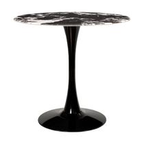 Mesa Saarinen Tulipa Redonda Mármore Artificial 80cm Preto