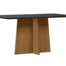 Mesa Sala de Jantar 160cm Tampo MDF/Vidro Moderno