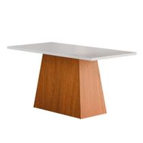 Mesa Sala De Jantar 1,60m Trento Madeirado/off White Dobuê Madeirado/off White