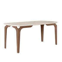 Mesa Sala de Jantar 1,83m com Vidro Romenia Gold Amêndoa Mesa Sala de Jantar 1,83m com Vidro Romenia Gold Amêndoa