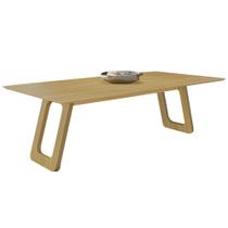 Mesa Sala de Jantar 6 Lugares 180cm Tampo de Vidro Frieda Freijó G13 - Gran Belo