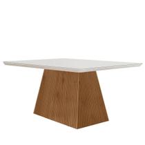 Mesa Sala De Jantar Aida 120cm Em Mdf E Vidro Com Canto Copo Off White Imbuia Ripado Mesa Sala De Jantar Aida 120cm Em Mdf E Vidro Com Canto Copo Off White Imbuia Ripado