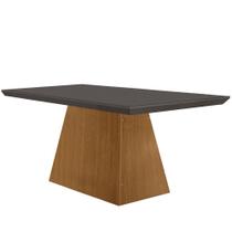 Mesa Sala De Jantar Aida 120cm Em Mdf E Vidro Grafite Mesa Sala De Jantar Aida 120cm Em Mdf E Vidro Grafite