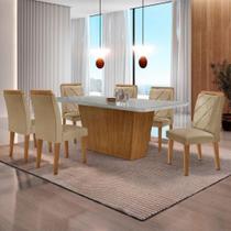 Mesa Sala De Jantar Aida 180cm E 6 Cadeiras Melissa Moderna Turim 07/off White/imbuia