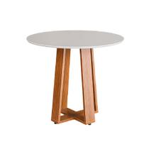 Mesa Sala de Jantar Athenas Redonda 1,03m Madeirado/Off White Dobuê Mesa Sala de Jantar Athenas Redonda 1,03m Madeirado/Off White Dobuê