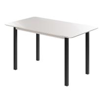 Mesa Sala de Jantar Brilhante Tampo com Vidro 120x80cm