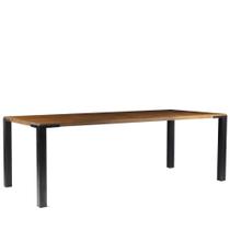 Mesa Sala de Jantar Cozinha Bladel 220cm Grafite Madeira Maciça Rustic Brown G54 - Gran Belo