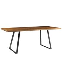 Mesa Sala de Jantar Cozinha Ogleary 160cm Grafite Madeira Maciça Rustic Brown G54 - Gran Belo