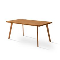 Mesa Sala de Jantar em Madeira Maciça Millena 120x80 com Pés de Madeira - Castanho