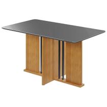 Mesa Sala de Jantar Graciosa Tampo com Vidro 120x80cm