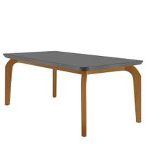 Mesa Sala de Jantar Liz 180cm Em MDF e Vidro Canto Copo