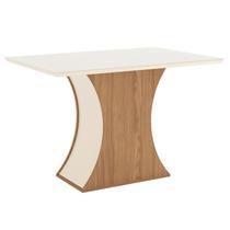 Mesa Sala de Jantar Luiza 1200mm com Vidro Nature/Off White - Henn