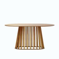 Mesa sala de jantar madeira maciça oval 6 pessoas