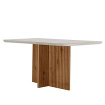 Mesa Sala de Jantar Olimpia 120cm Em MDF e Vidro Com Canto Copo