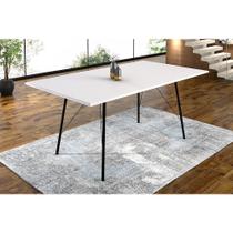 Mesa Sala de Jantar Paraty Preto 140x80cm Tampo Branco